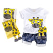 Baby Giraffe Print T-Shirt-& Denim Shorts