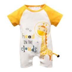 Baby Giraffe Print Pajamas Romper
