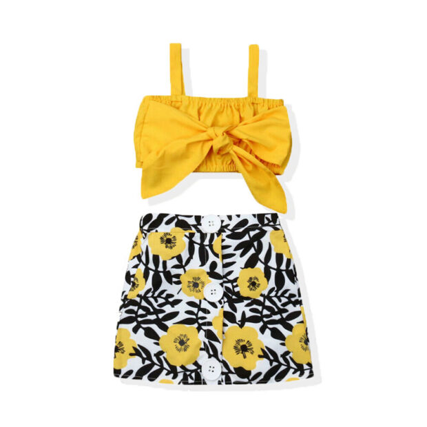 Baby Ribbon Crop Top & Skirt