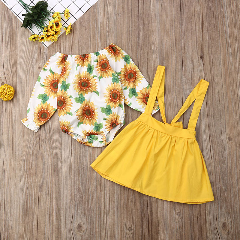 Baby Sunflower Onesie Dress for Girls - MyLoveHoney Baby Clothing