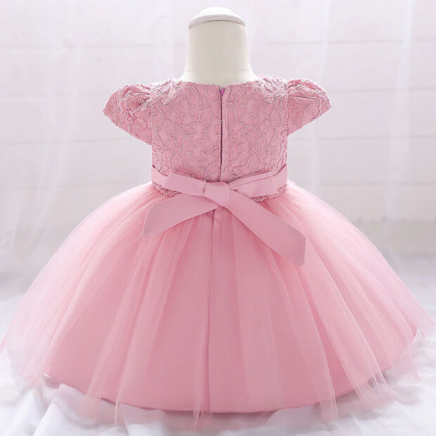 Princess Wedding Beaded Dress with Ruffles & Tulle Sleeveless for Girls - Image 2