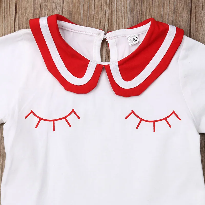 Baby Girl Wink Emoji Skater Dress Ruffled Sailor Collar - Image 4