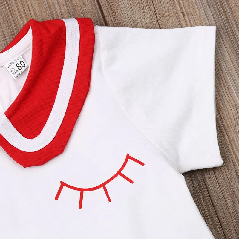 Baby Girl Wink Emoji Skater Dress Ruffled Sailor Collar - Image 5