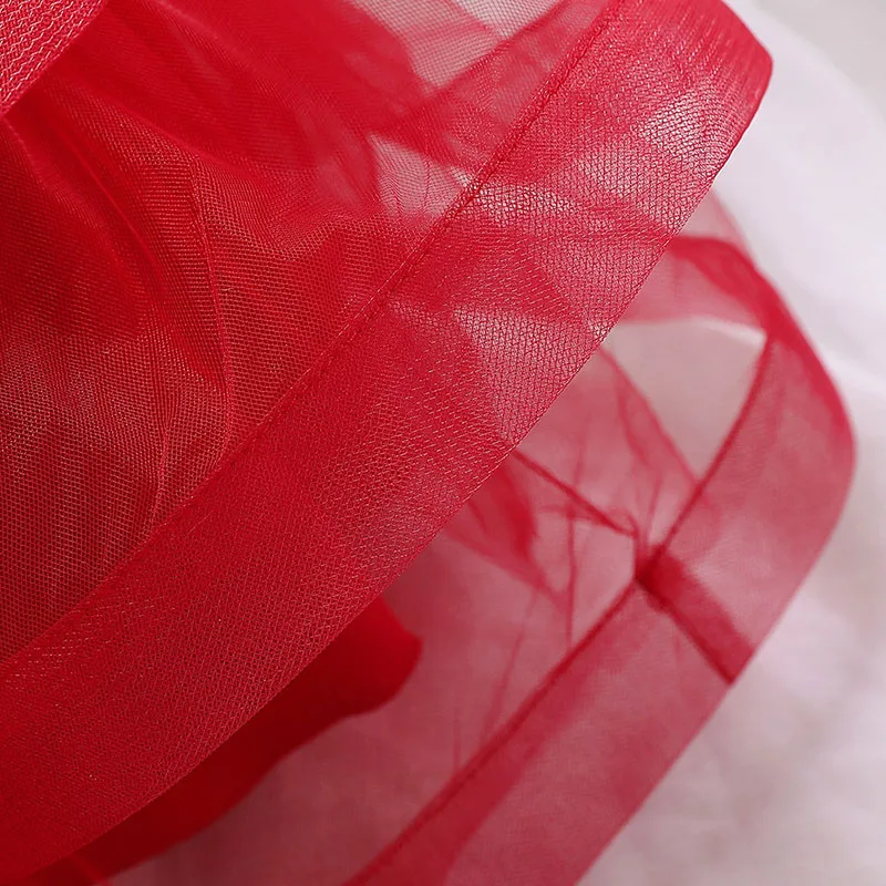 Princess Wedding Floral Sequins Dress with Layered Ruffled Tulle Sleeveless for Girls - Image 6