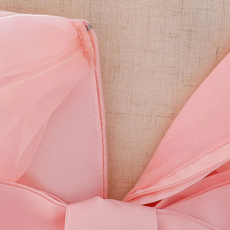 Princess Wedding Crochet Bodice Ballgown Dress with Colorful Tulle Sleeveless for Girls - Image 4