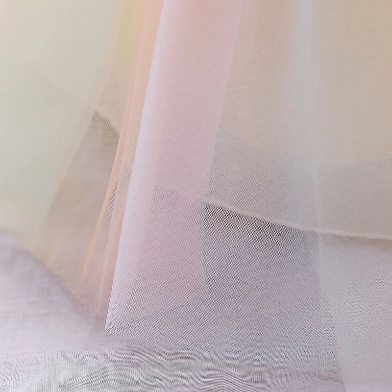 Princess Wedding Floral Bridal Ballgown Dress with Tulle & Ribbon Sleeveless for Girls - Image 5