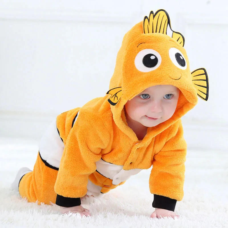 Baby Goldfish Fish Dress Up Costume Hoodie Coverall Jumpsuit - Image 2
