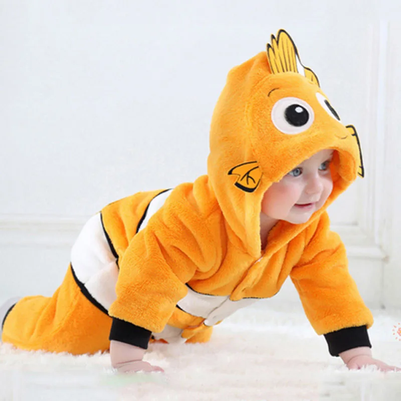 Baby Goldfish Fish Dress Up Costume Hoodie Coverall Jumpsuit