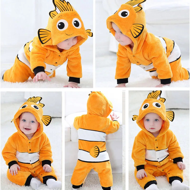 Baby Goldfish Fish Dress Up Costume Hoodie Coverall Jumpsuit - Image 4