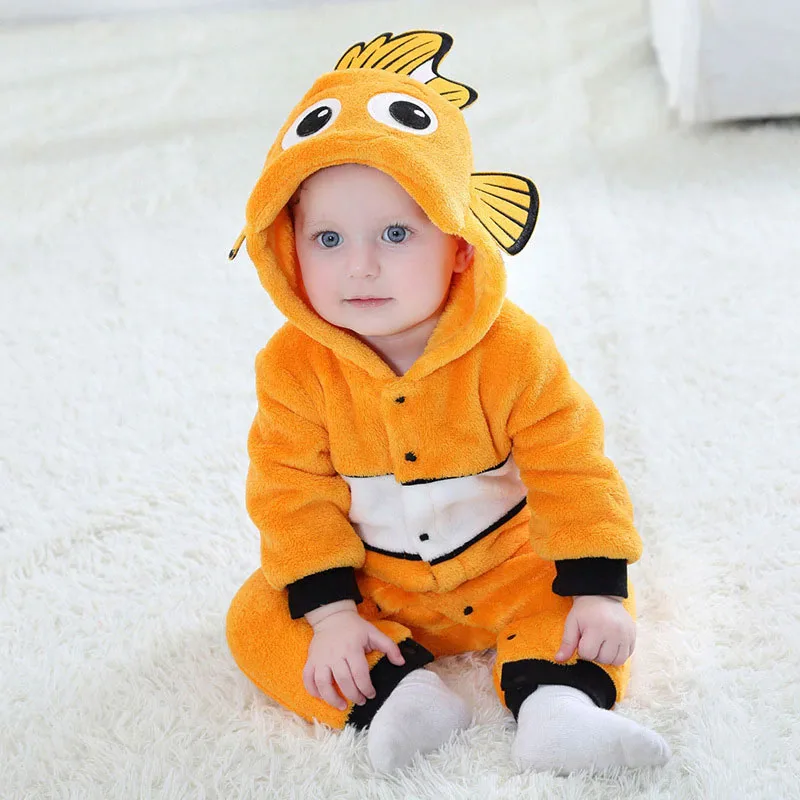 Baby Goldfish Fish Dress Up Costume Hoodie Coverall Jumpsuit - Image 3