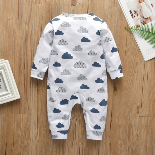 Baby Graphic Cloud Print Pajamas Jumpsuit