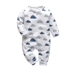Baby Graphic Cloud Print Pajamas Jumpsuit