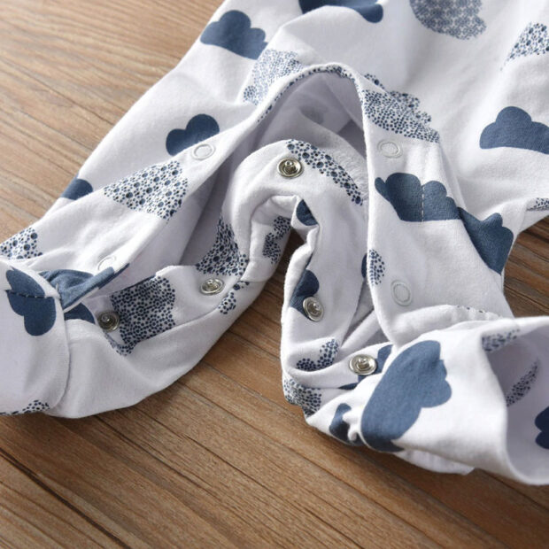 Baby Graphic Cloud Print Pajamas Jumpsuit