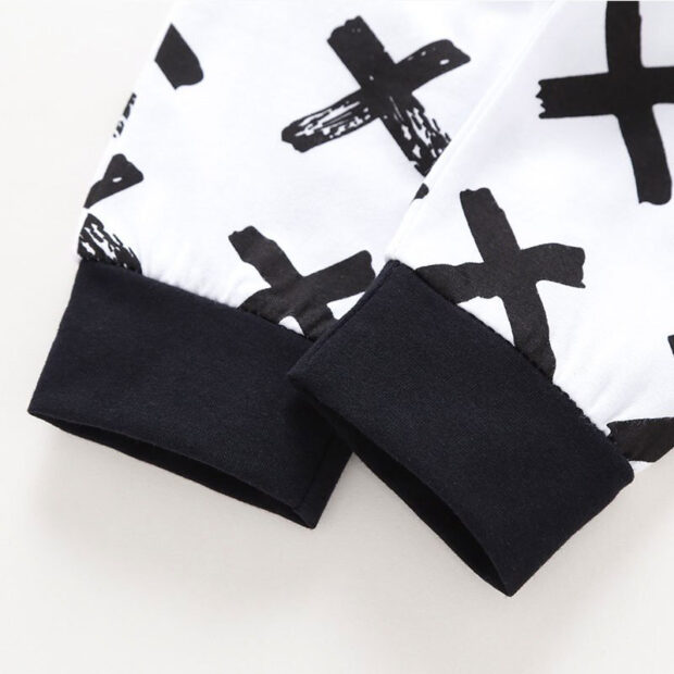 Funny Print Handsome Just Like Dad Pajamas Short Sleeve with Onesie, Pants, Beanie Hat - Image 6