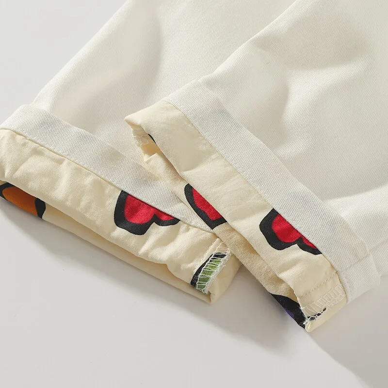 Baby Hearts Pattern Button Shirt Long Sleeve, Elastic Pants 2 pcs Outfit - Image 9