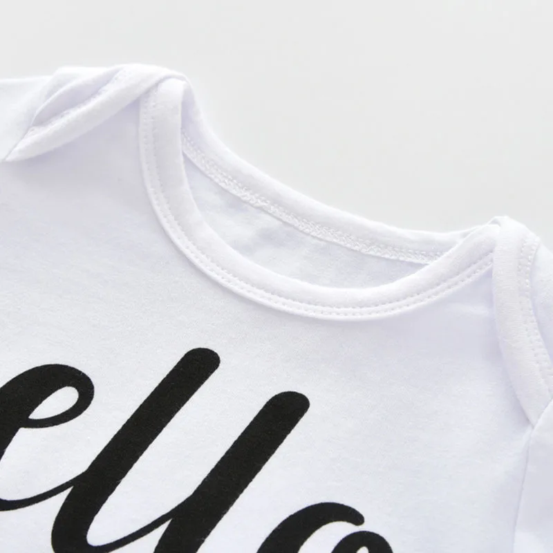 Hello World Print Shirt Harem Pants with Beanie Hat - Image 2