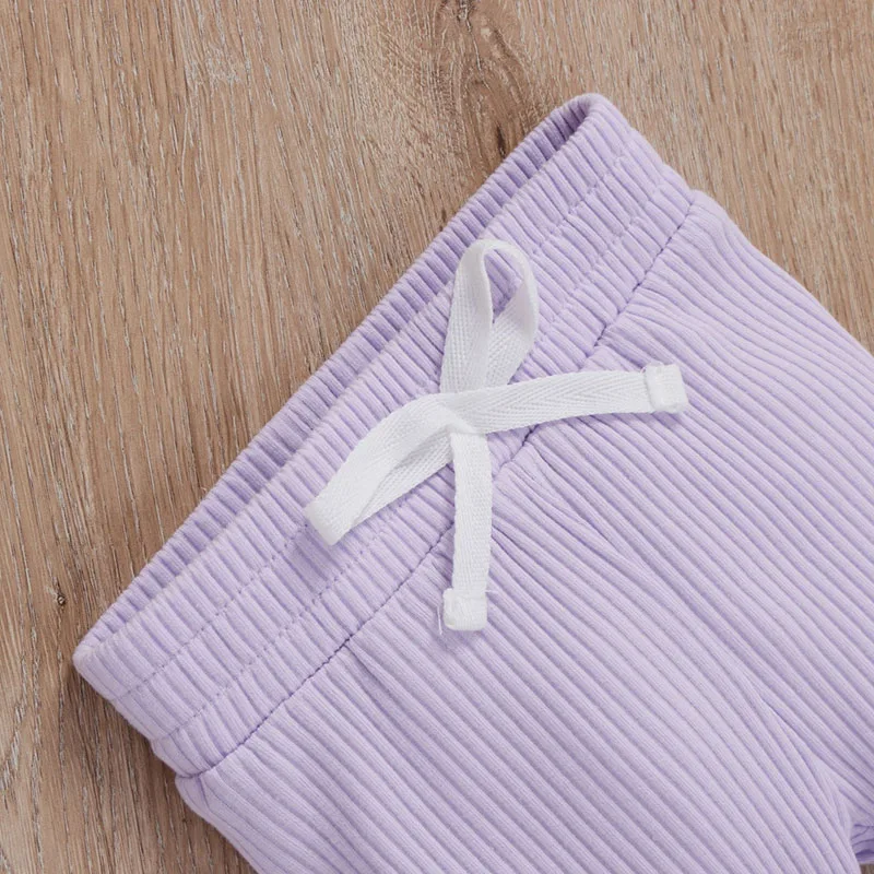 Henley Style Ribbed Pattern Onesie & Drawstring Pants Long Sleeve Sleepwear - Image 4