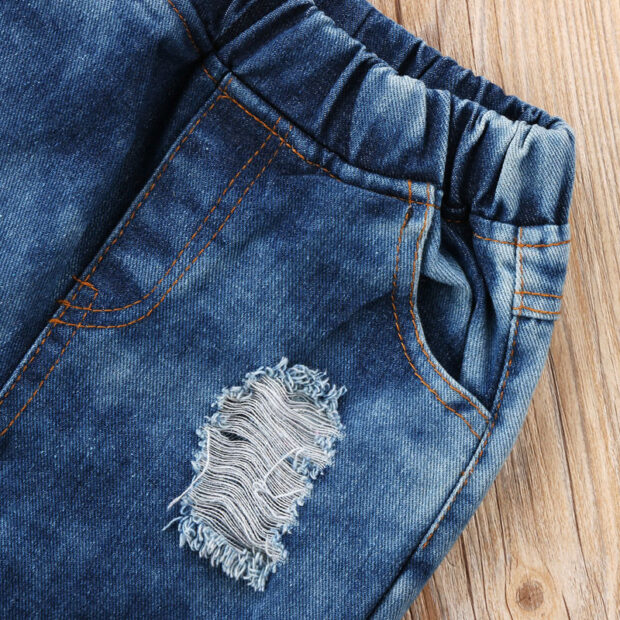 Hip Hop Print Shirt & Ripped Denim Jeans Long Sleeve - Image 5