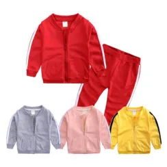 Hip Hop Stripe Tracksuit with Jacket & Track Pants Long Sleeve