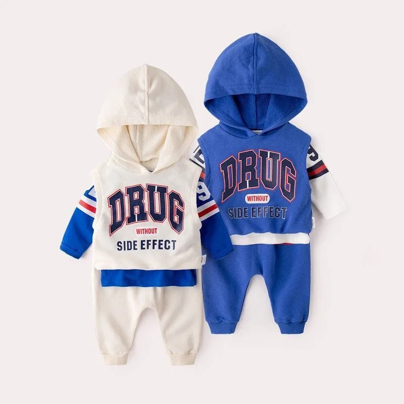 Baby Boy's & Girl's Hooded Tracksuit Hoodie Long Sleeve Inspiring Text Print and Jogger Pants