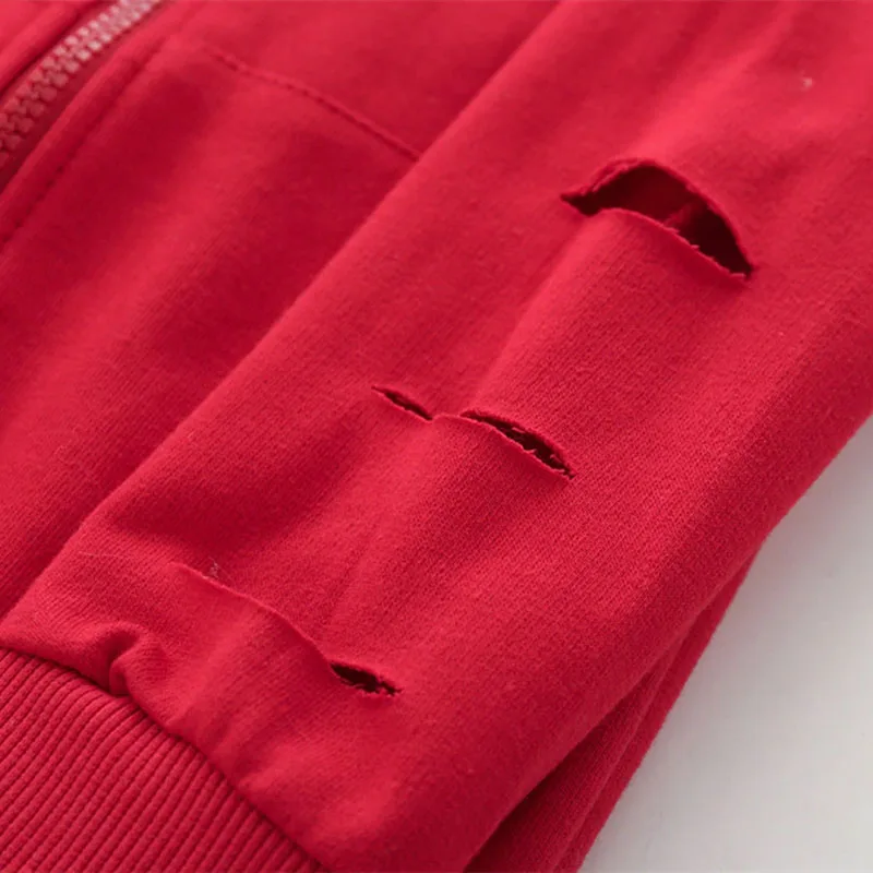 Baby Hoodie Zipper Jacket Outerwear Ripped Long Sleeve - Image 7