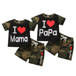 Baby I Love Papa Mama Shirt Outfit