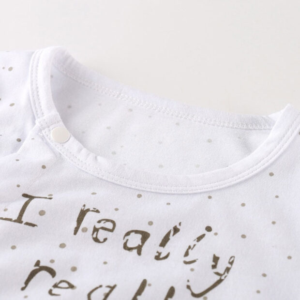 I Really Love My Daddy Long Sleeves Polka Dots Jumpsuit Outfit - Image 2