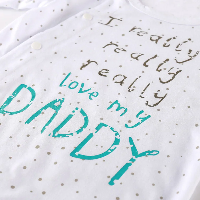 I Really Love My Daddy Long Sleeves Polka Dots Jumpsuit Outfit - Image 4