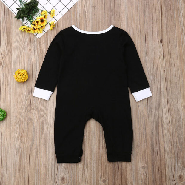 Baby Black Tuxedo Romper Long Sleeve Informal