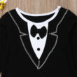 Baby Black Tuxedo Romper Long Sleeve Informal