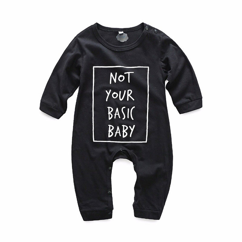 Long Sleeves Inspiring Funny Quote Not Basic Baby Jumpsuit Playsuit ...