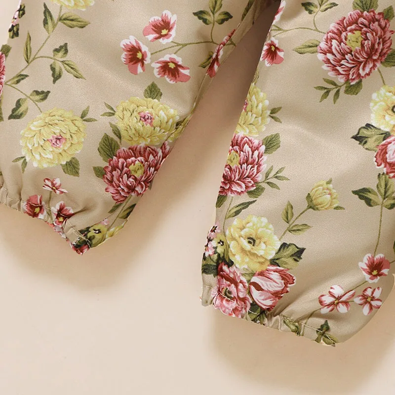 Baby Girl Isn't She Lovely Letter Print in Glitter Onesie, Floral Pants Long Sleeve & Ribbon Headband 3 pcs - Image 6