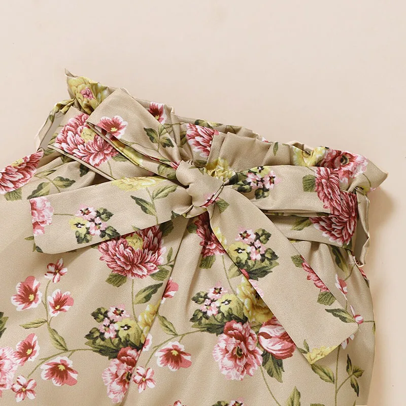 Baby Girl Isn't She Lovely Letter Print in Glitter Onesie, Floral Pants Long Sleeve & Ribbon Headband 3 pcs - Image 5