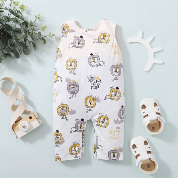 Jungo Elephant Lion Applique Overalls Long Sleeve - Image 4