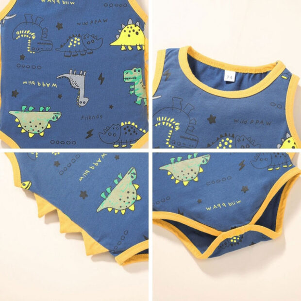 Baby Jurassic Dinosaur Print Onesie Sleeveless