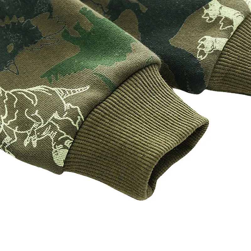 Jurassic Dinosaur Print Hooded Sweatshirt Zipper Jacket long Sleeve - Image 5