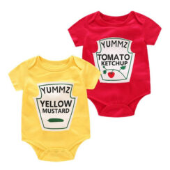 Baby Ketchup Mustard Packet Onesie Short Sleeve