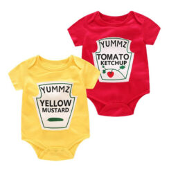 Ketchup Mustard Packet Onesie Short Sleeve