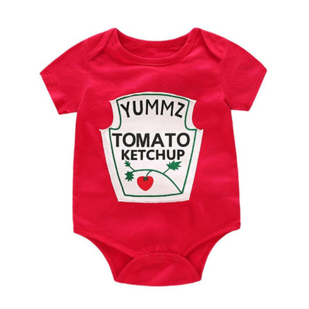 Baby Ketchup Mustard Packet Onesie Short Sleeve