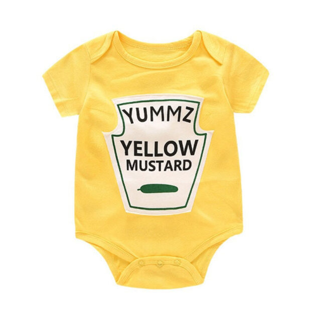 Baby Ketchup Mustard Packet Onesie Short Sleeve