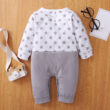 Baby Kissing Elephant Print Romper Long Sleeve