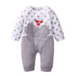 Baby Kissing Elephant Print Romper Long Sleeve