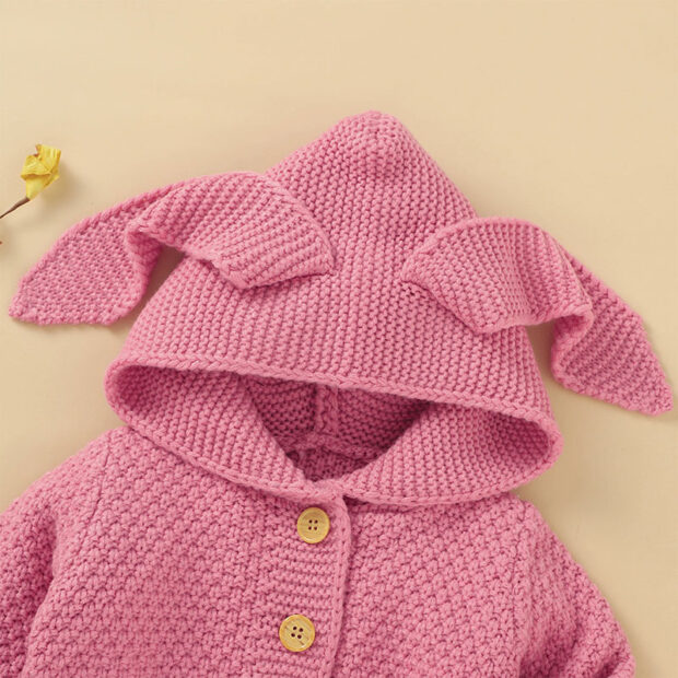 Baby Bunny Ears Cardigan Hoodie