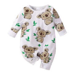 Koala Print Pajamas Romper Long Sleeve