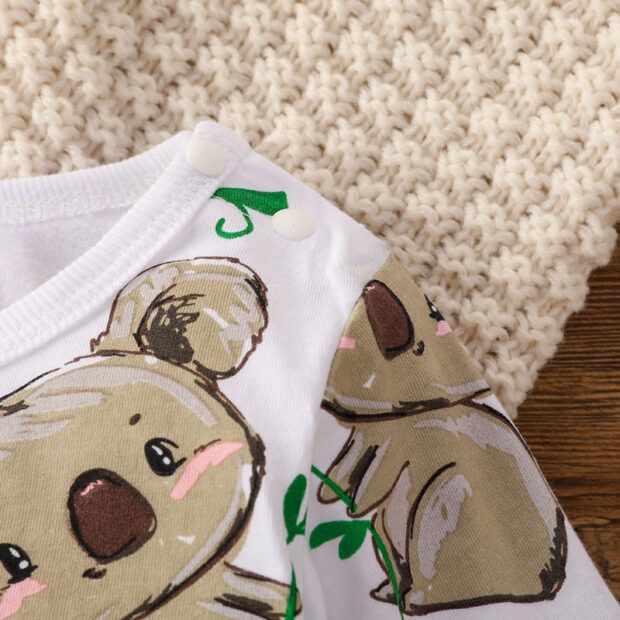 Koala Print Pajamas Romper Long Sleeve - Image 3