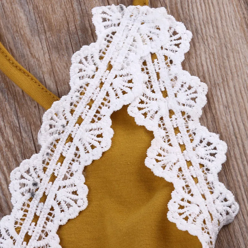 Open Back V-Neck Lace Crochet Romper Sunsuit - Image 5