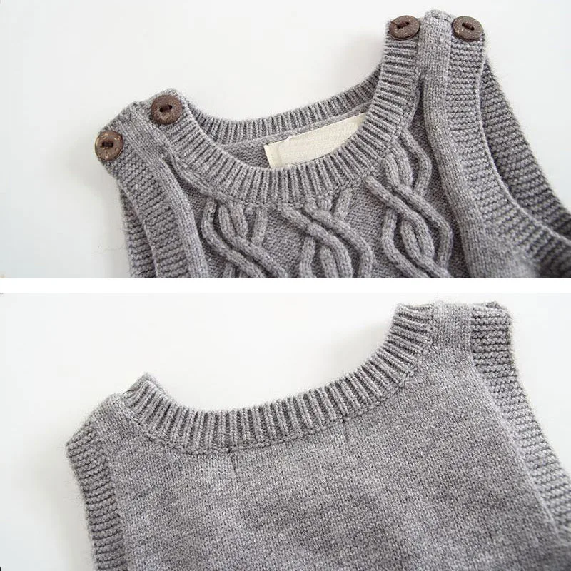 Long Sleeves Plain Top with Criss-Cross Knit Onesie Pullover - Image 3