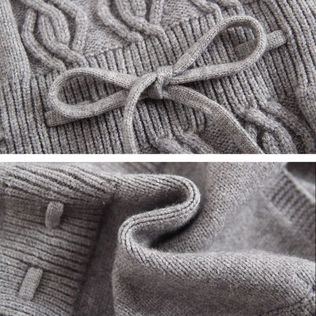 Long Sleeves Plain Top with Criss-Cross Knit Onesie Pullover - Image 4