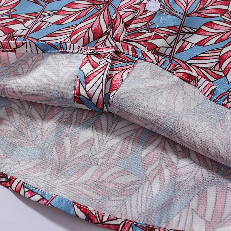 Baby Boy Bow Tie Floral Leaf Pattern Button Shirt, Suspenders Shorts 4 pcs Outfit - Image 7