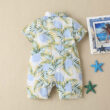 Baby Leaf Pattern Romper with Bow Tie